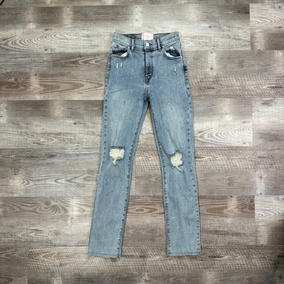 REVICE Denim Uptown / Almost Famous Jeans Women’s Size 25x 30" Star Flag Aritzia - Picture 3 of 12